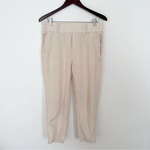 Maniere De Vito Oatmeal Linen Cotton Trousers